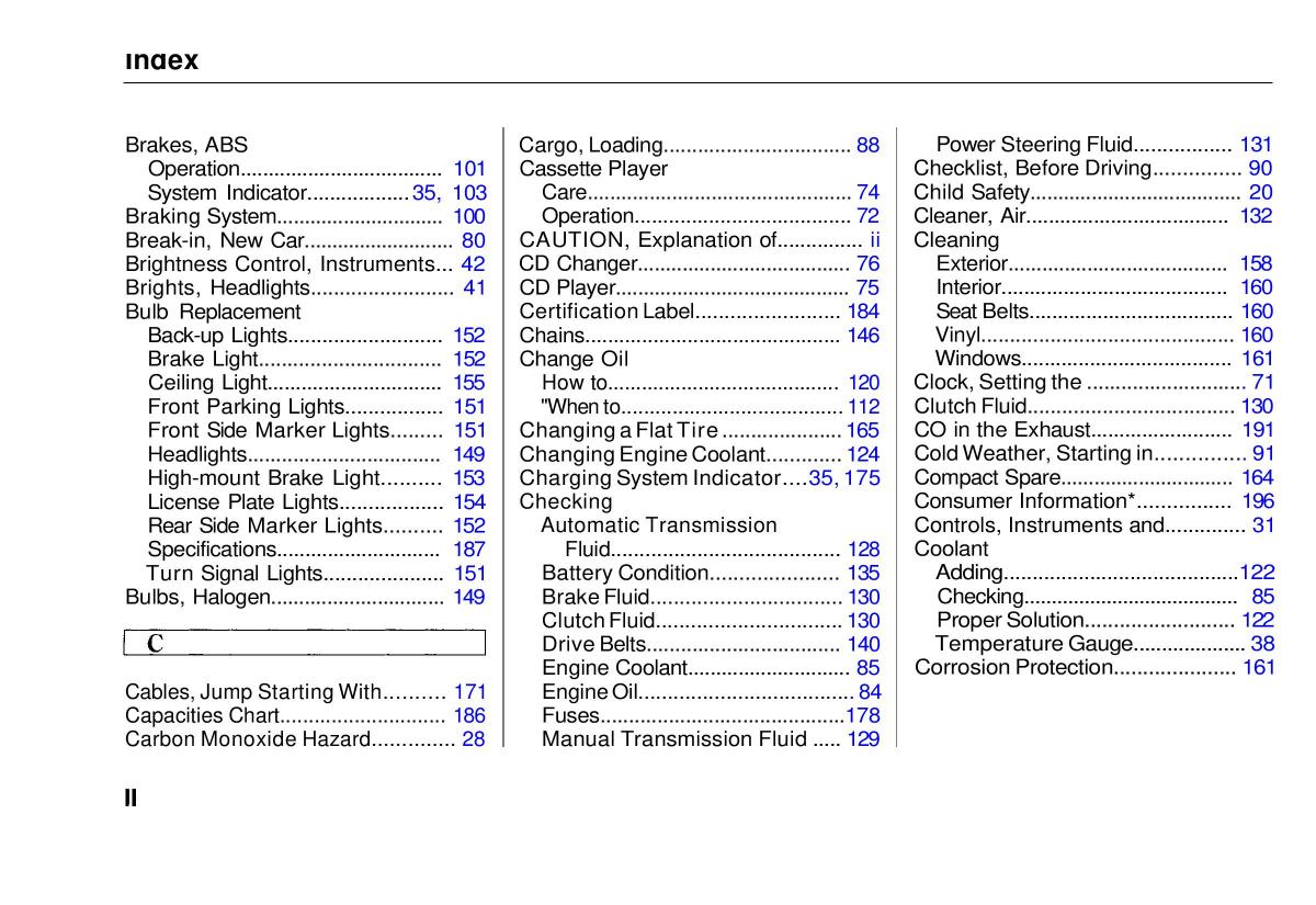 Honda Civic VI 6 Hatchback owners manual / page 194