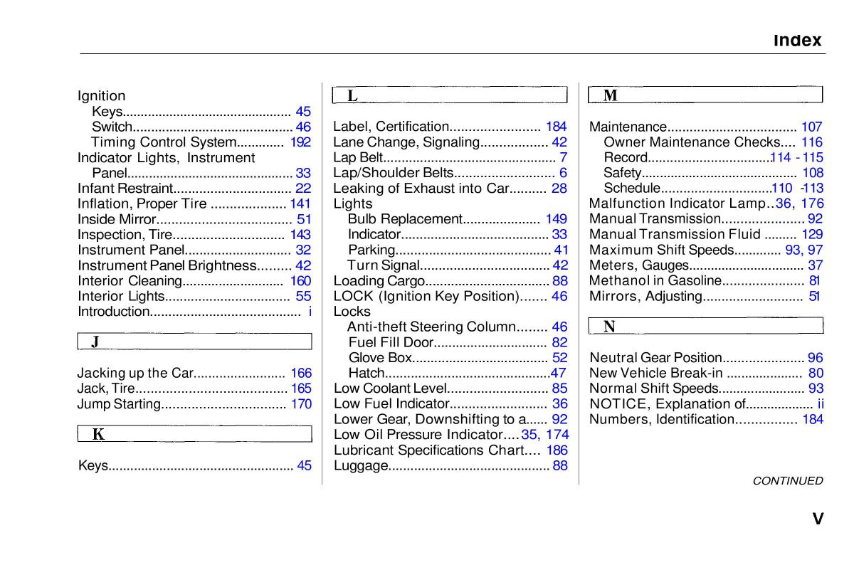 Honda Civic VI 6 Hatchback owners manual / page 197