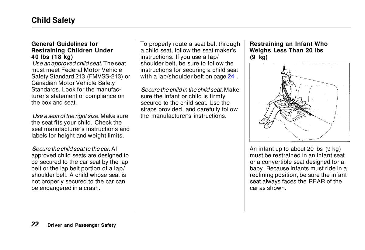 Honda Civic VI 6 Hatchback owners manual / page 23