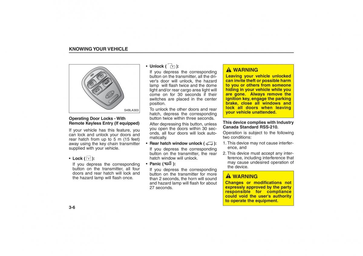 Kia Sorento I 1 owners manual / page 15