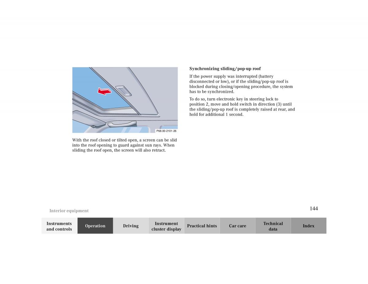 Mercedes Benz CLK 430 W208 owners manual / page 144