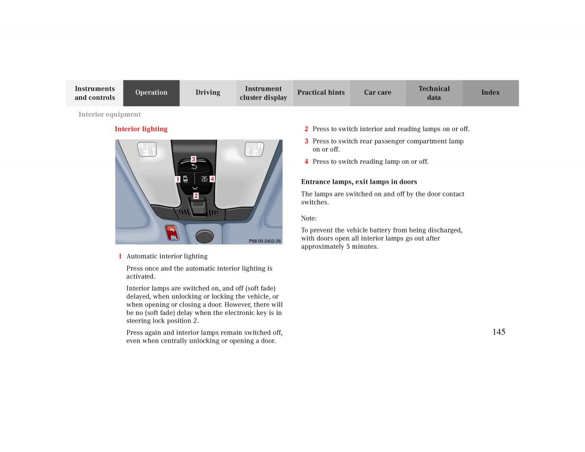 Mercedes Benz CLK 430 W208 owners manual / page 145