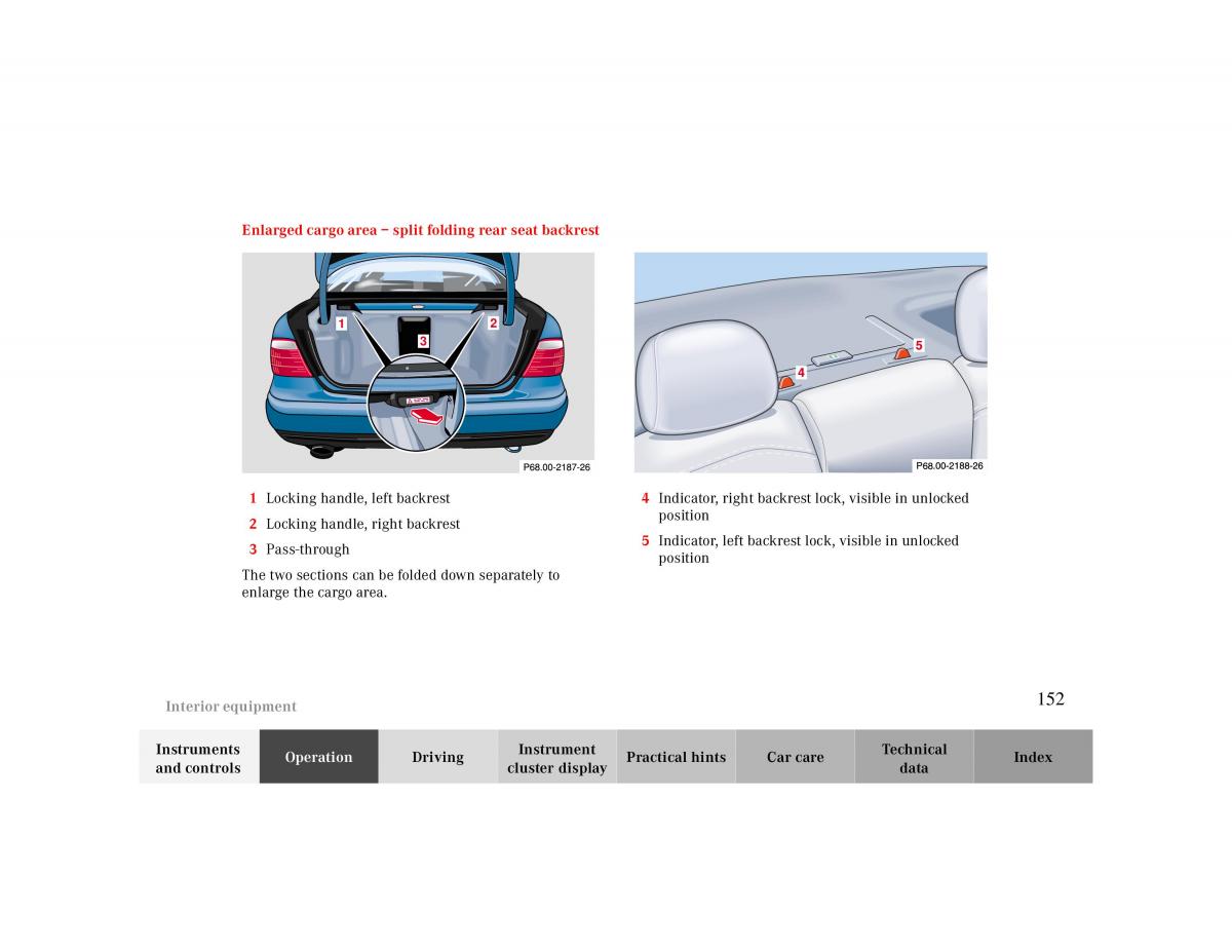 Mercedes Benz CLK 430 W208 owners manual / page 152
