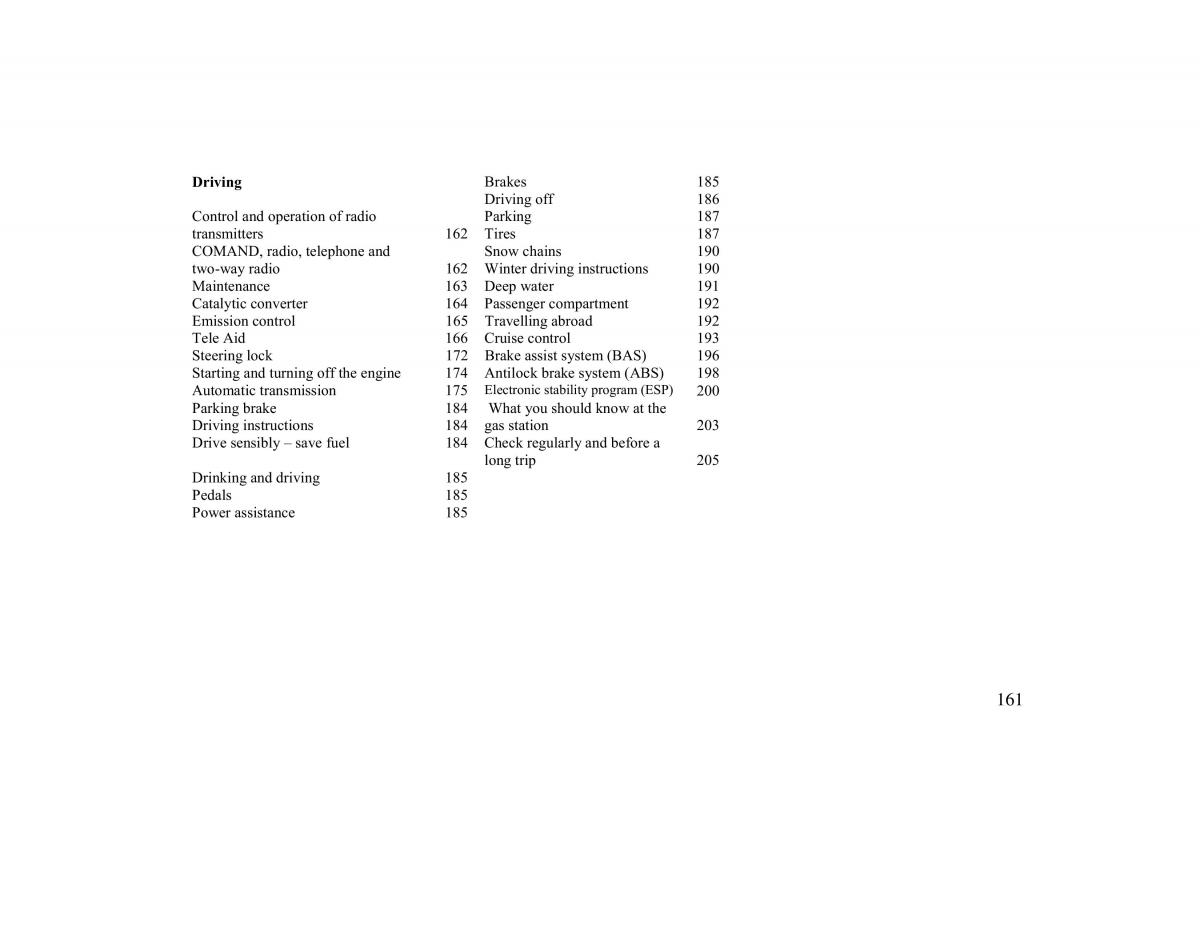 Mercedes Benz CLK 430 W208 owners manual / page 161