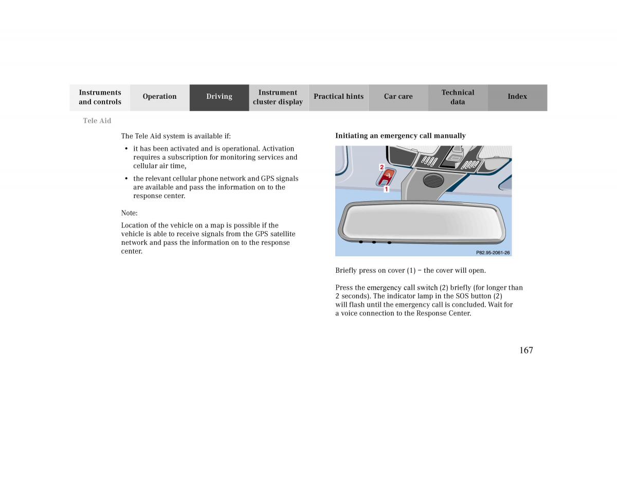 Mercedes Benz CLK 430 W208 owners manual / page 167