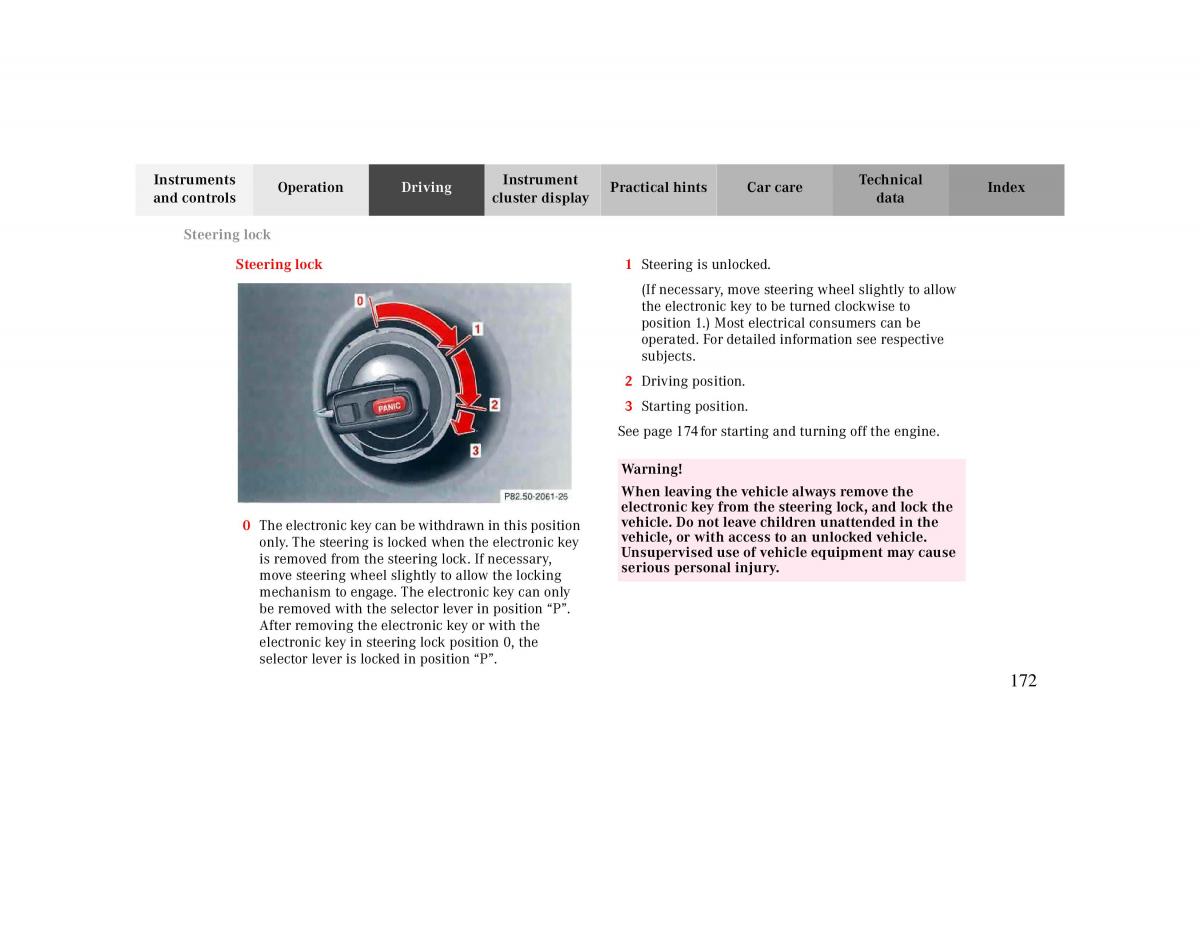 Mercedes Benz CLK 430 W208 owners manual / page 172