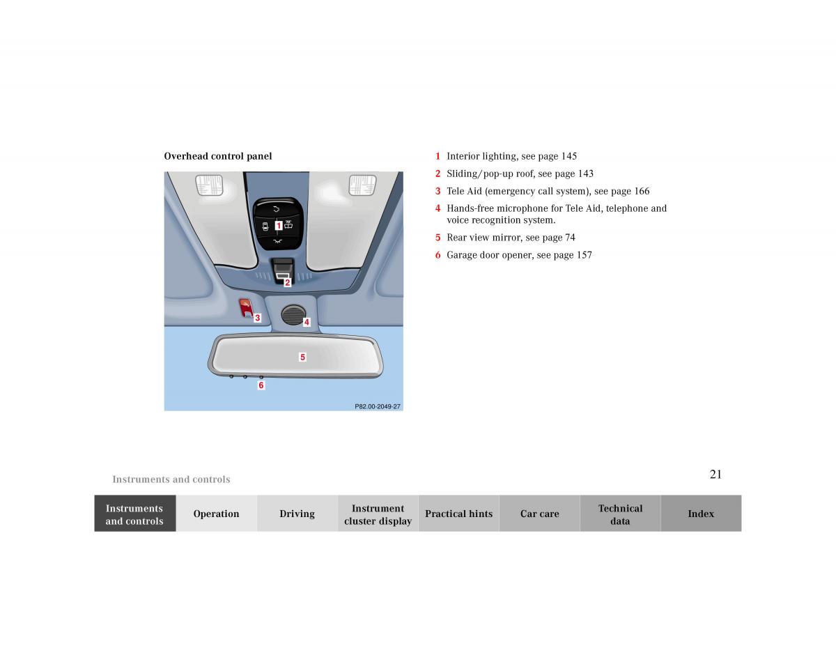 Mercedes Benz CLK 430 W208 owners manual / page 21