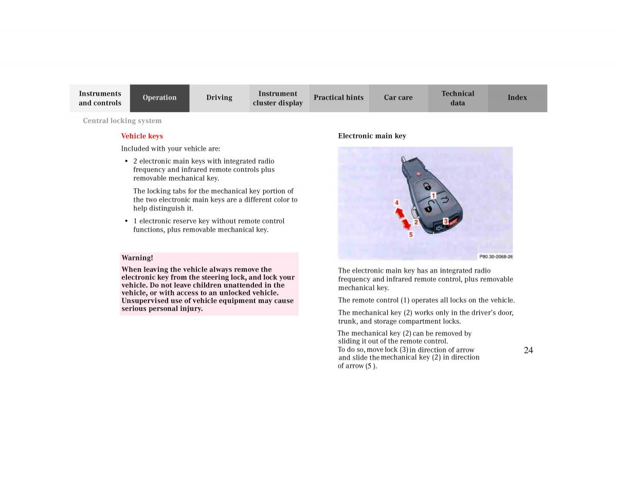 Mercedes Benz CLK 430 W208 owners manual / page 24