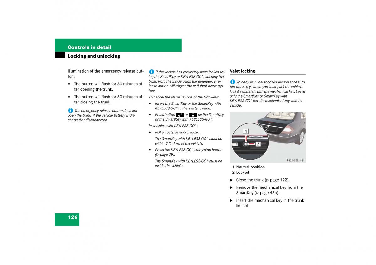 Mercedes Benz E Class W211 owners manual / page 127