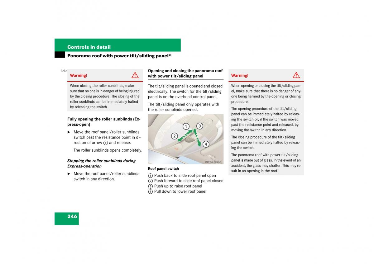Mercedes Benz E Class W211 owners manual / page 247