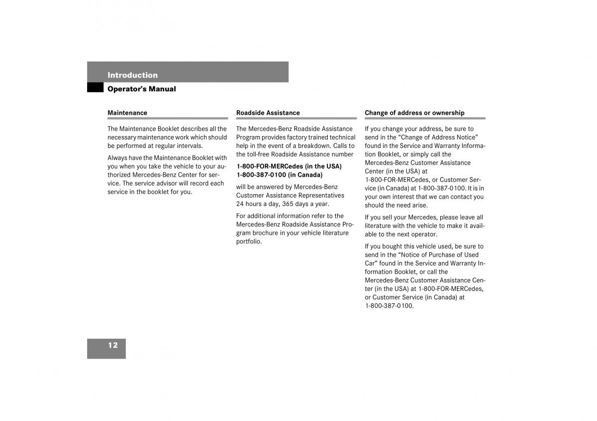 Mercedes Benz E Class W211 owners manual / page 13