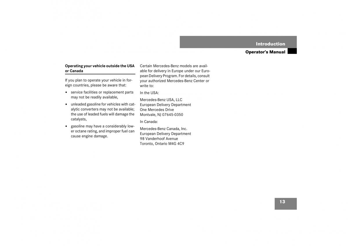 Mercedes Benz E Class W211 owners manual / page 14