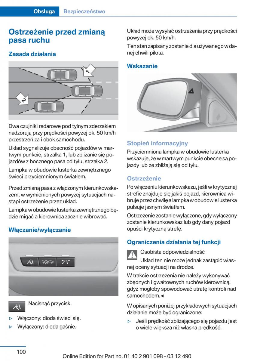 BMW 3 F30 instrukcja obslugi / page 100