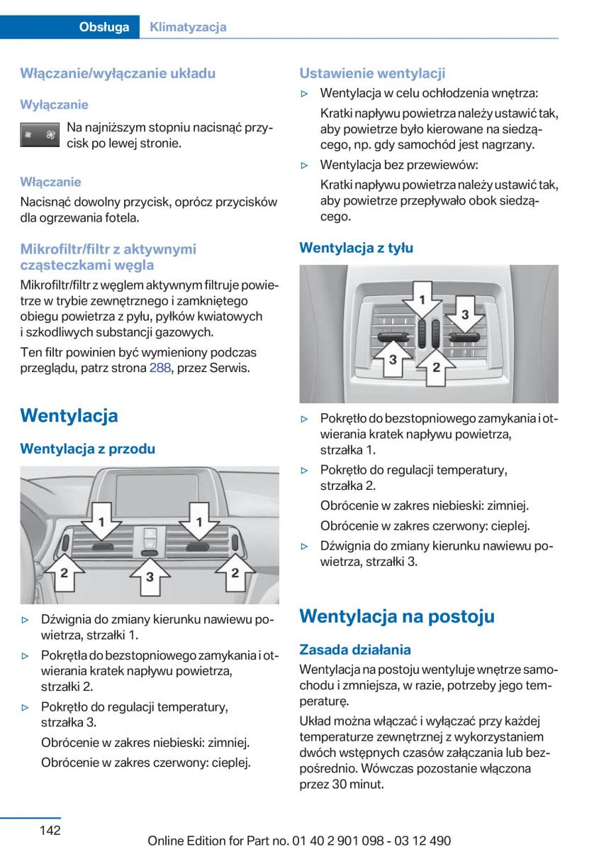 manual BMW 3 BMW 3 F30 instrukcja page 142 pdf