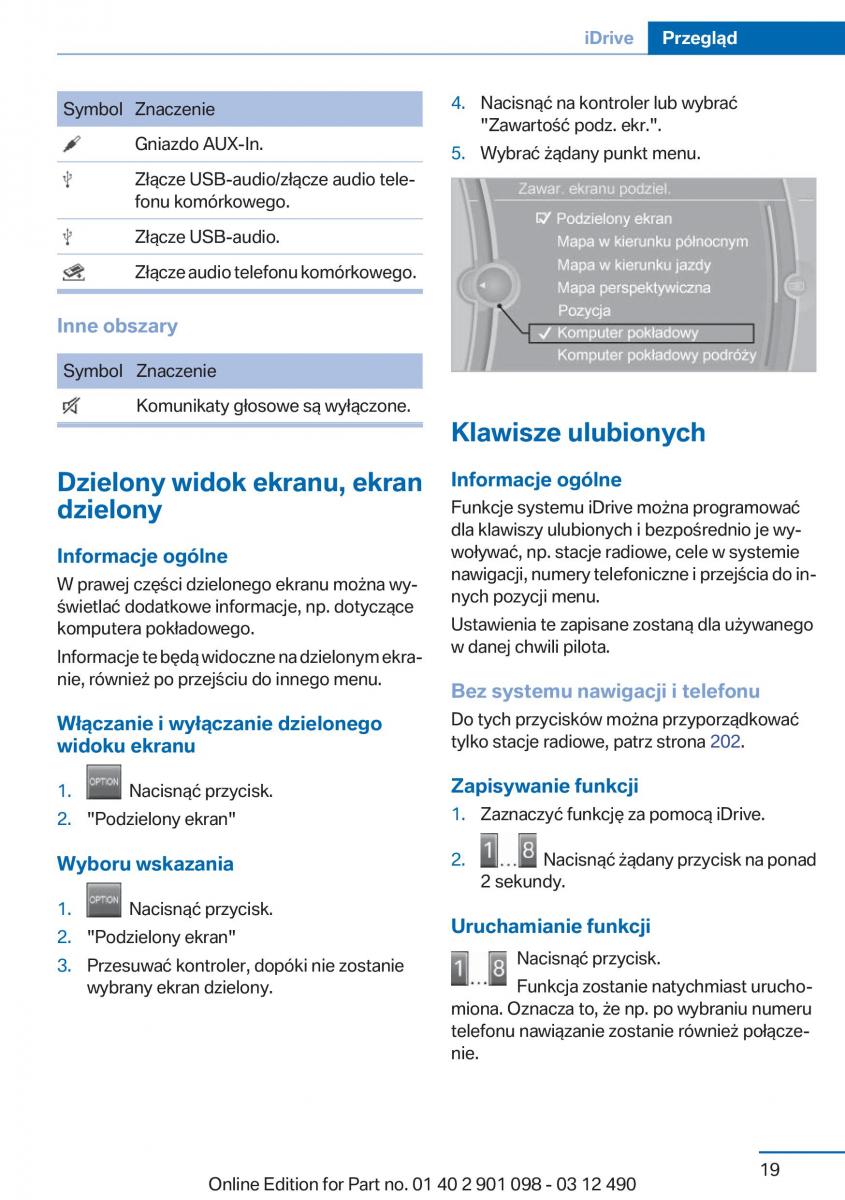 BMW 3 F30 instrukcja obslugi / page 19