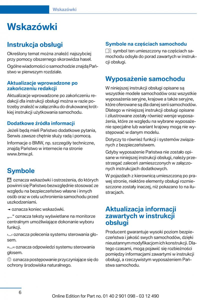BMW 3 F30 instrukcja obslugi / page 6
