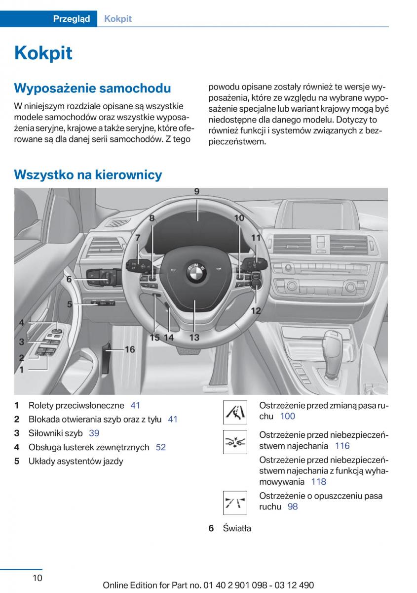 BMW 3 F30 instrukcja obslugi / page 10