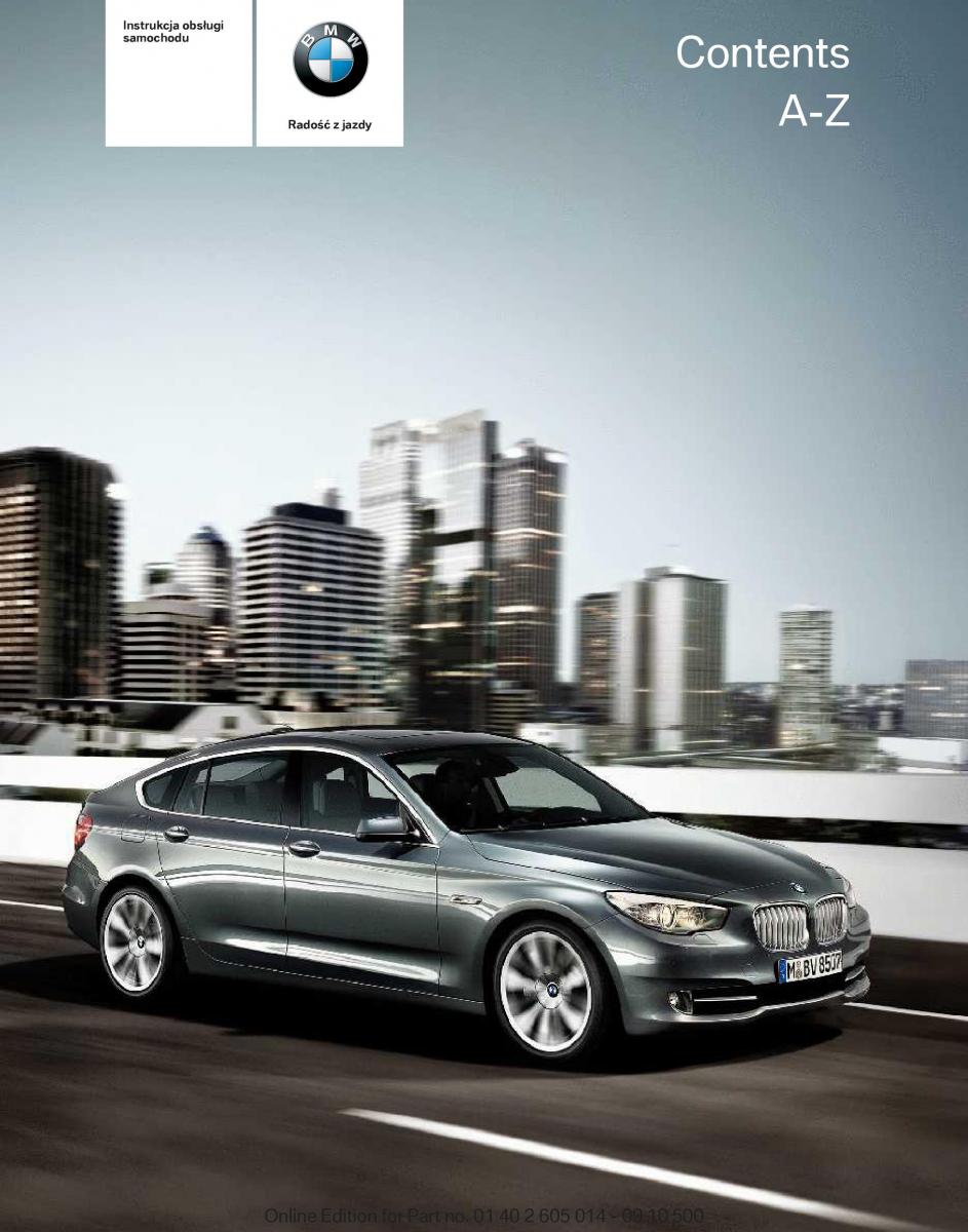 BMW 5 F07 GT Gran Turismo instrukcja obslugi / page 1