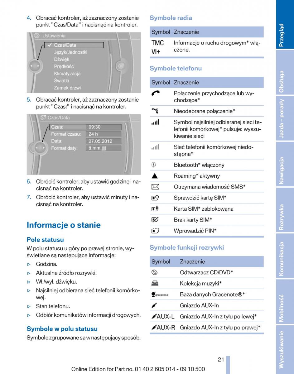 manual  BMW 5 F07 GT Gran Turismo instrukcja / page 21