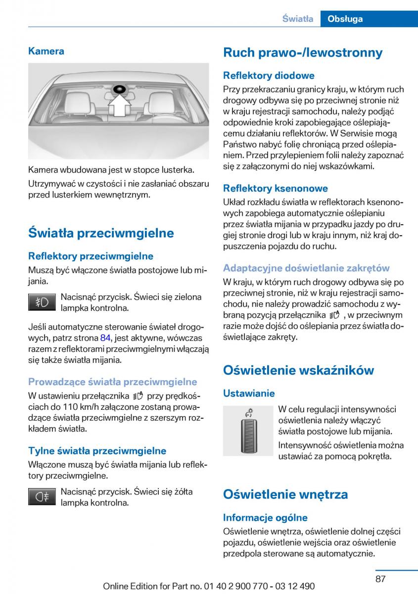BMW 6 F13 Coupe instrukcja obslugi / page 87