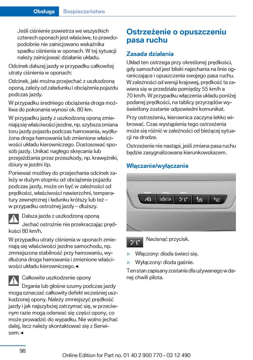 BMW 6 F13 Coupe instrukcja obslugi / page 98