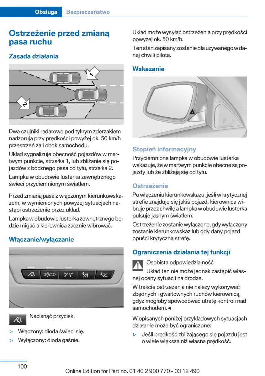 BMW 6 F13 Coupe instrukcja obslugi / page 100