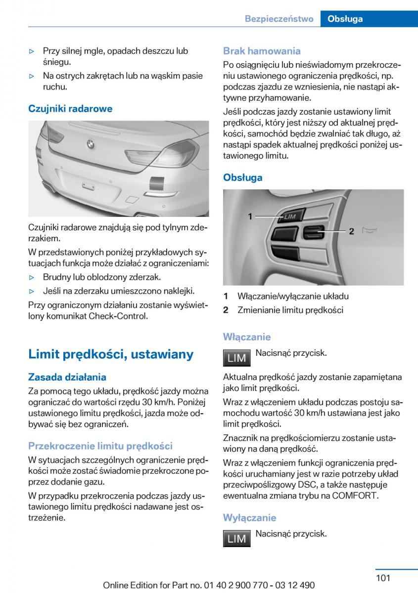 BMW 6 F13 Coupe instrukcja obslugi / page 101