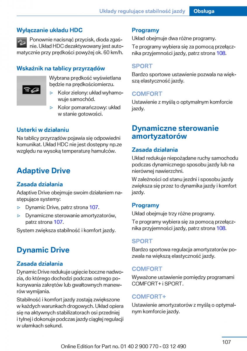 BMW 6 F13 Coupe instrukcja obslugi / page 107