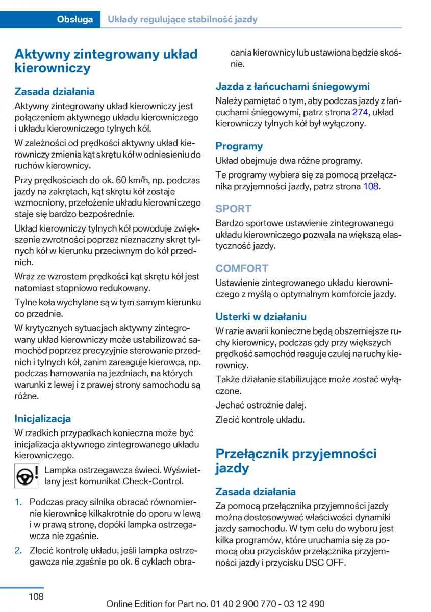 BMW 6 F13 Coupe instrukcja obslugi / page 108