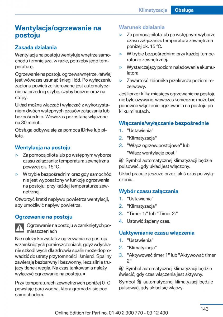 BMW 6 F13 Coupe instrukcja obslugi / page 143
