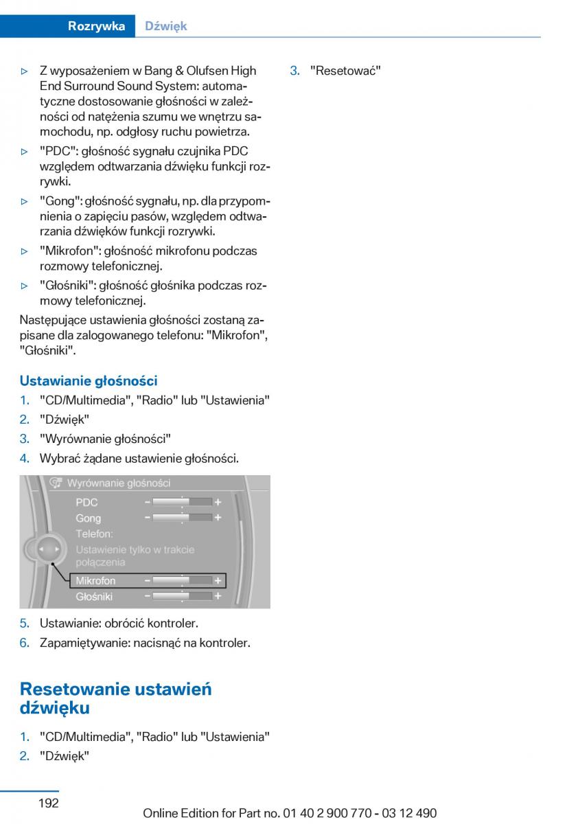 BMW 6 F13 Coupe instrukcja obslugi / page 192