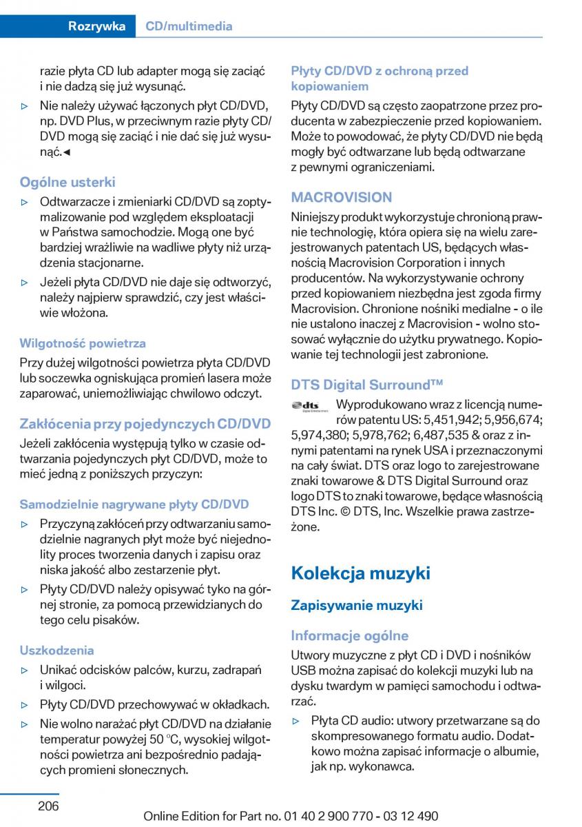 BMW 6 F13 Coupe instrukcja obslugi / page 206