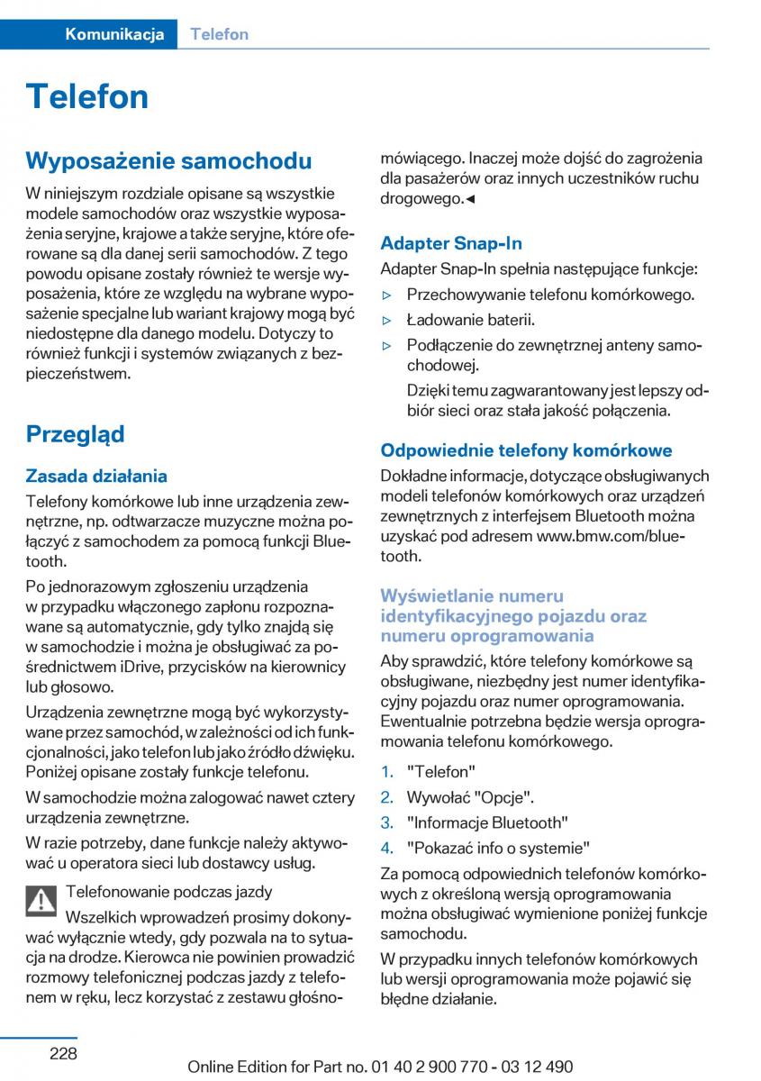 BMW 6 F13 Coupe instrukcja obslugi / page 228