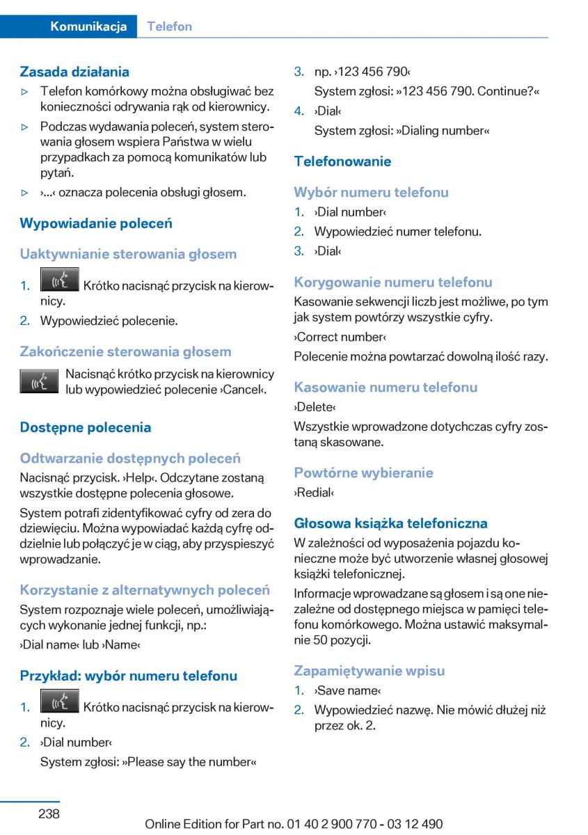 BMW 6 F13 Coupe instrukcja obslugi / page 238