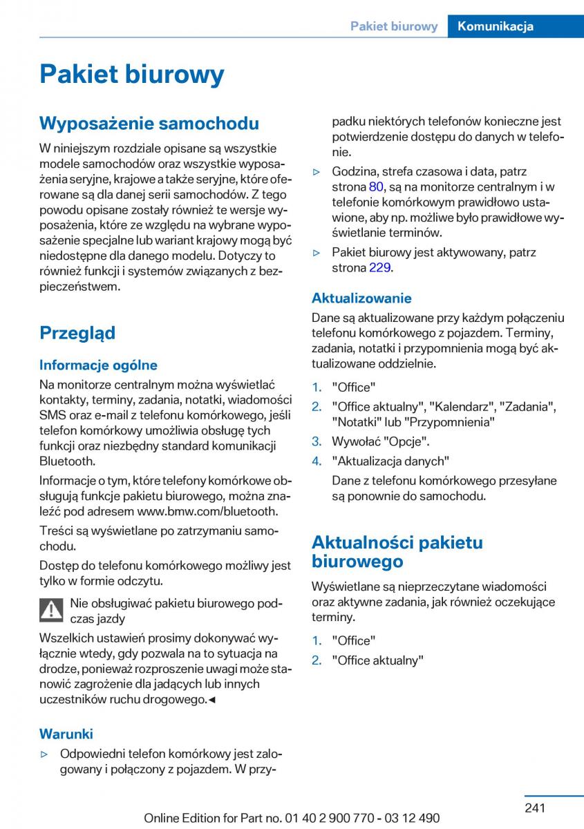 BMW 6 F13 Coupe instrukcja obslugi / page 241