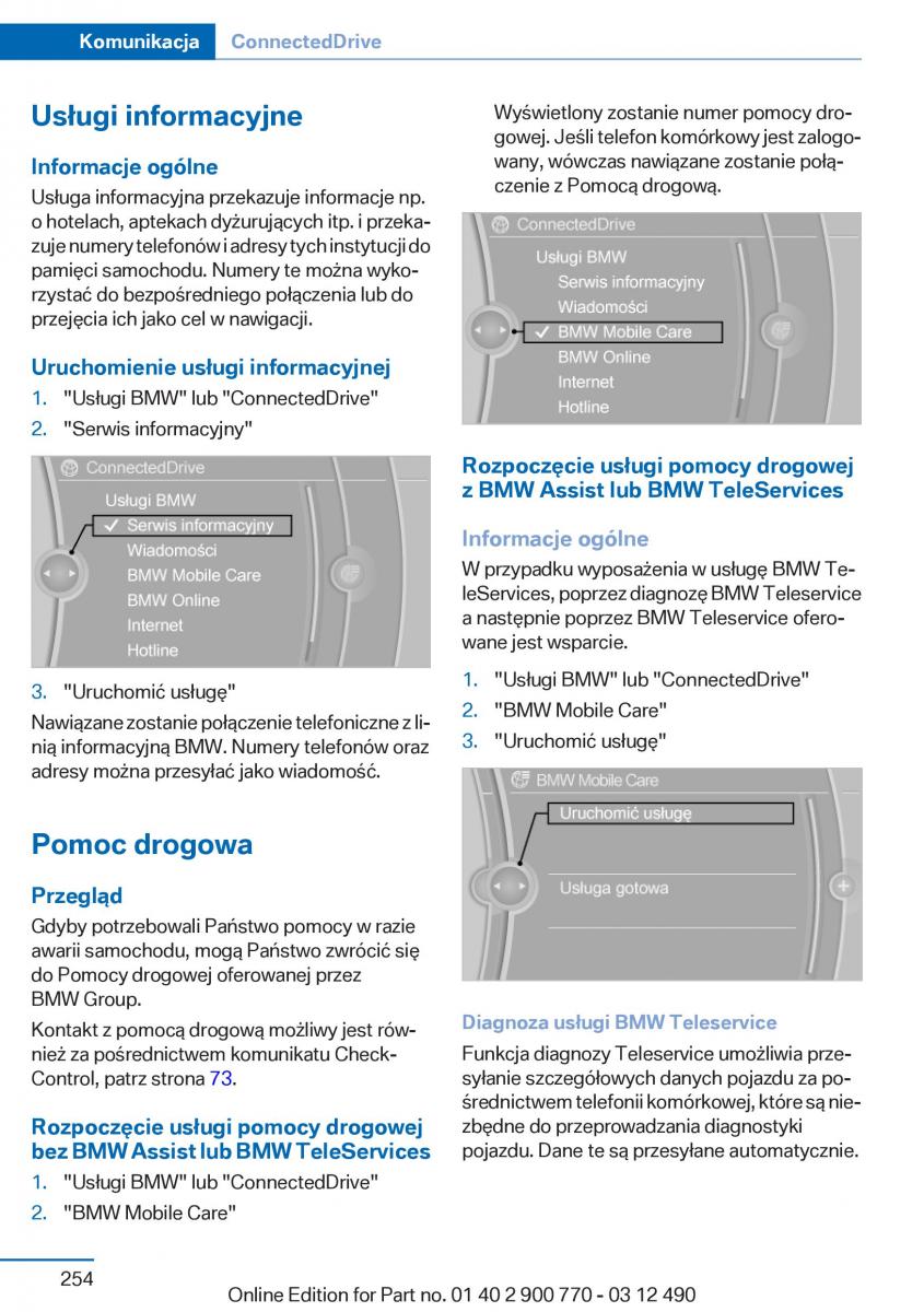 BMW 6 F13 Coupe instrukcja obslugi / page 254