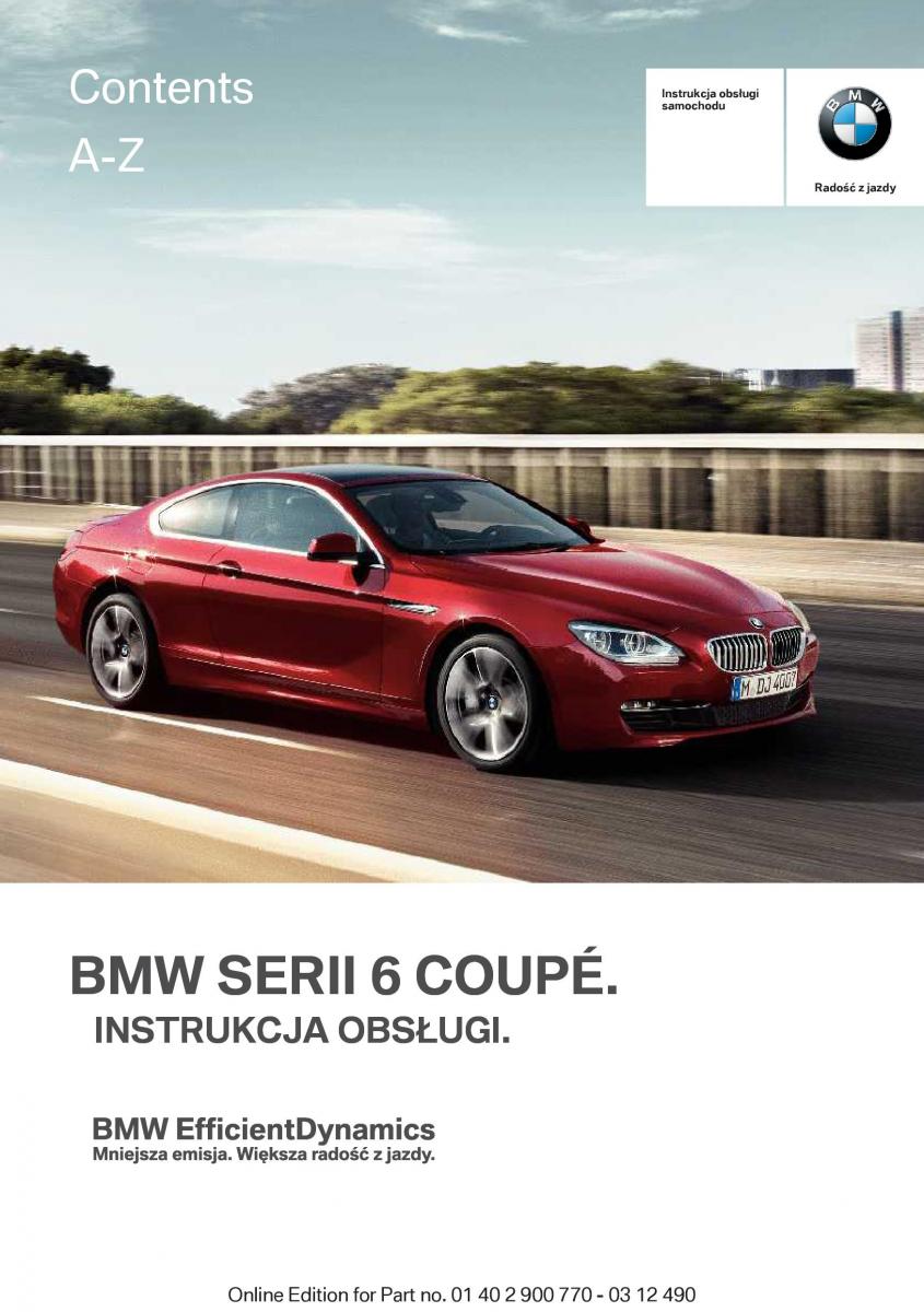 BMW 6 F13 Coupe instrukcja obslugi / page 1