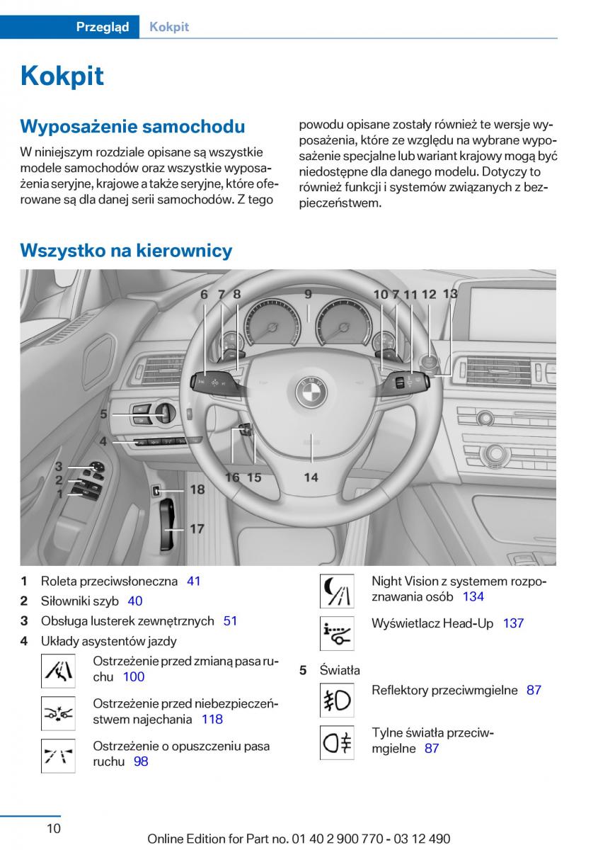 BMW 6 F13 Coupe instrukcja obslugi / page 10