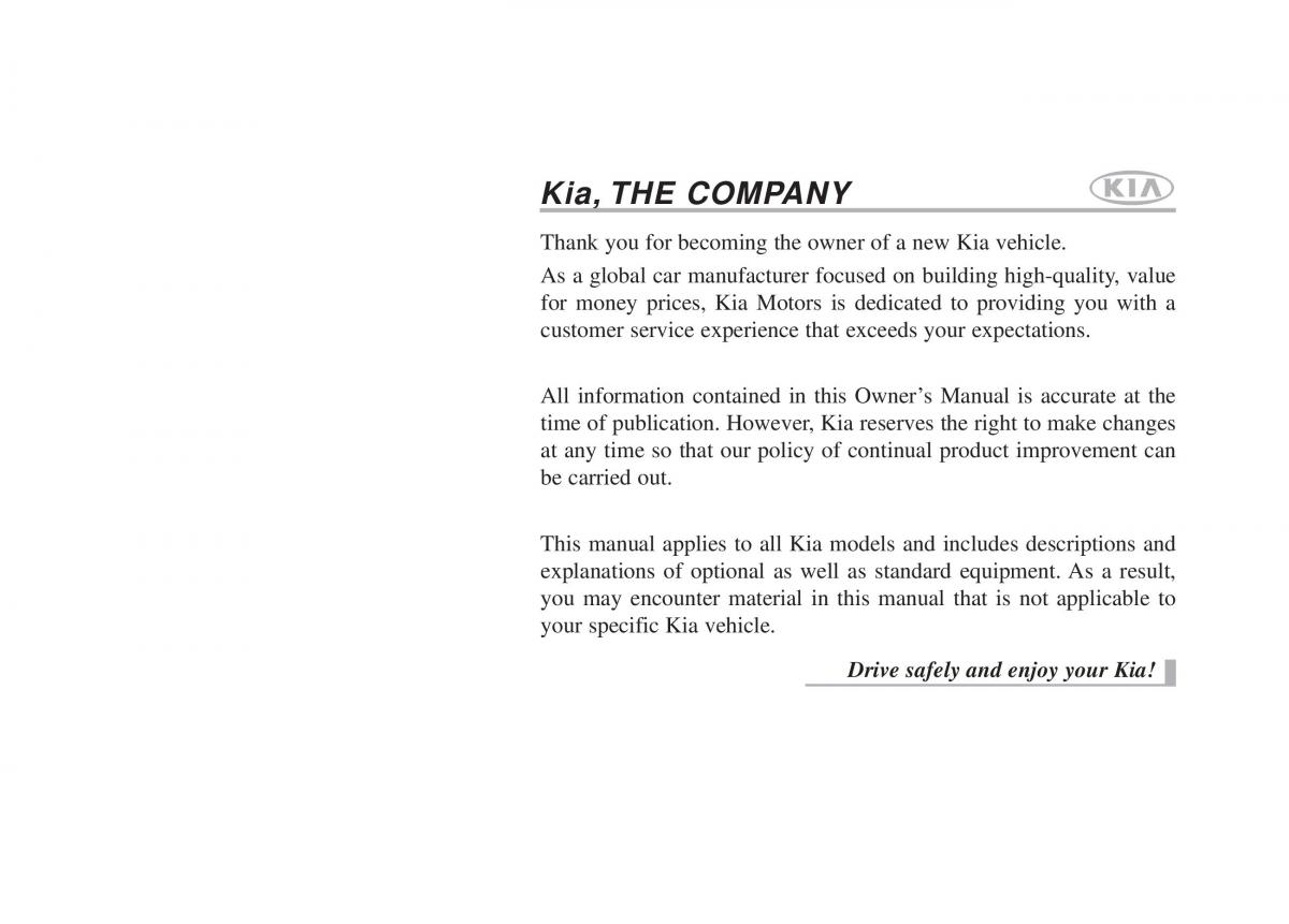 Kia Sportage III 3 owners manual / page 1