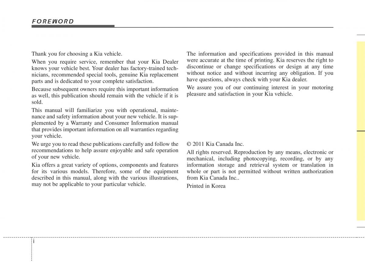 Kia Sportage III 3 owners manual / page 2