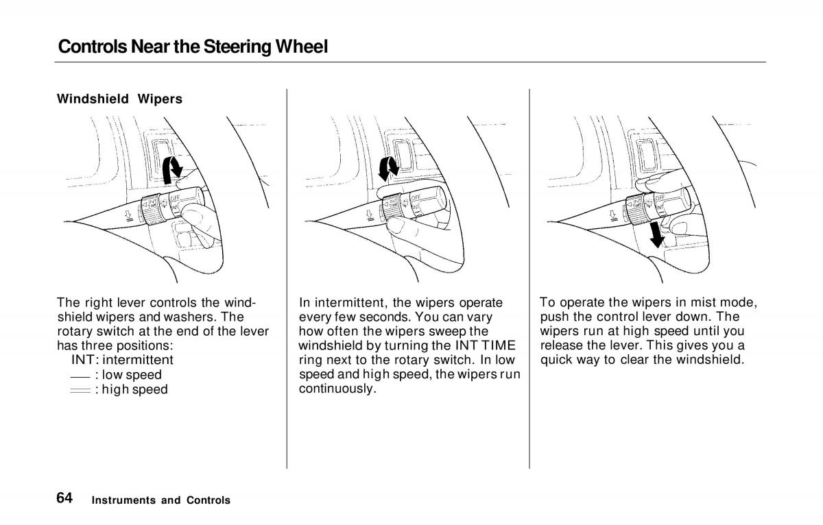 Honda Prelude V 5 owners manual / page 65
