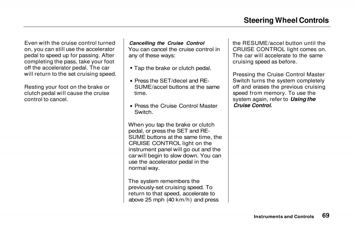 Honda Prelude V 5 owners manual / page 70