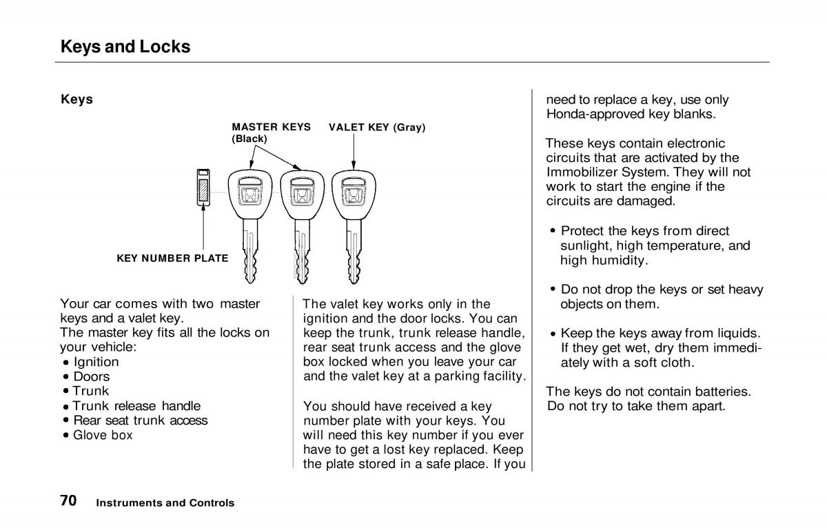 Honda Prelude V 5 owners manual / page 71