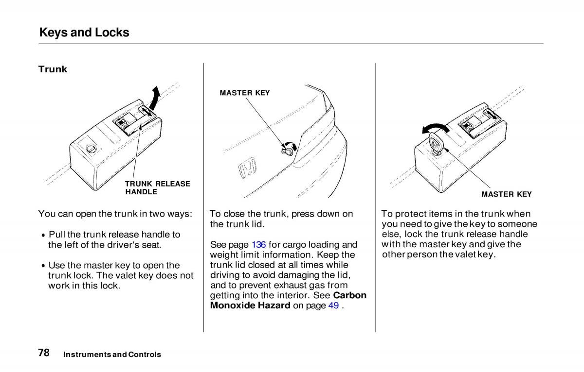 Honda Prelude V 5 owners manual / page 79