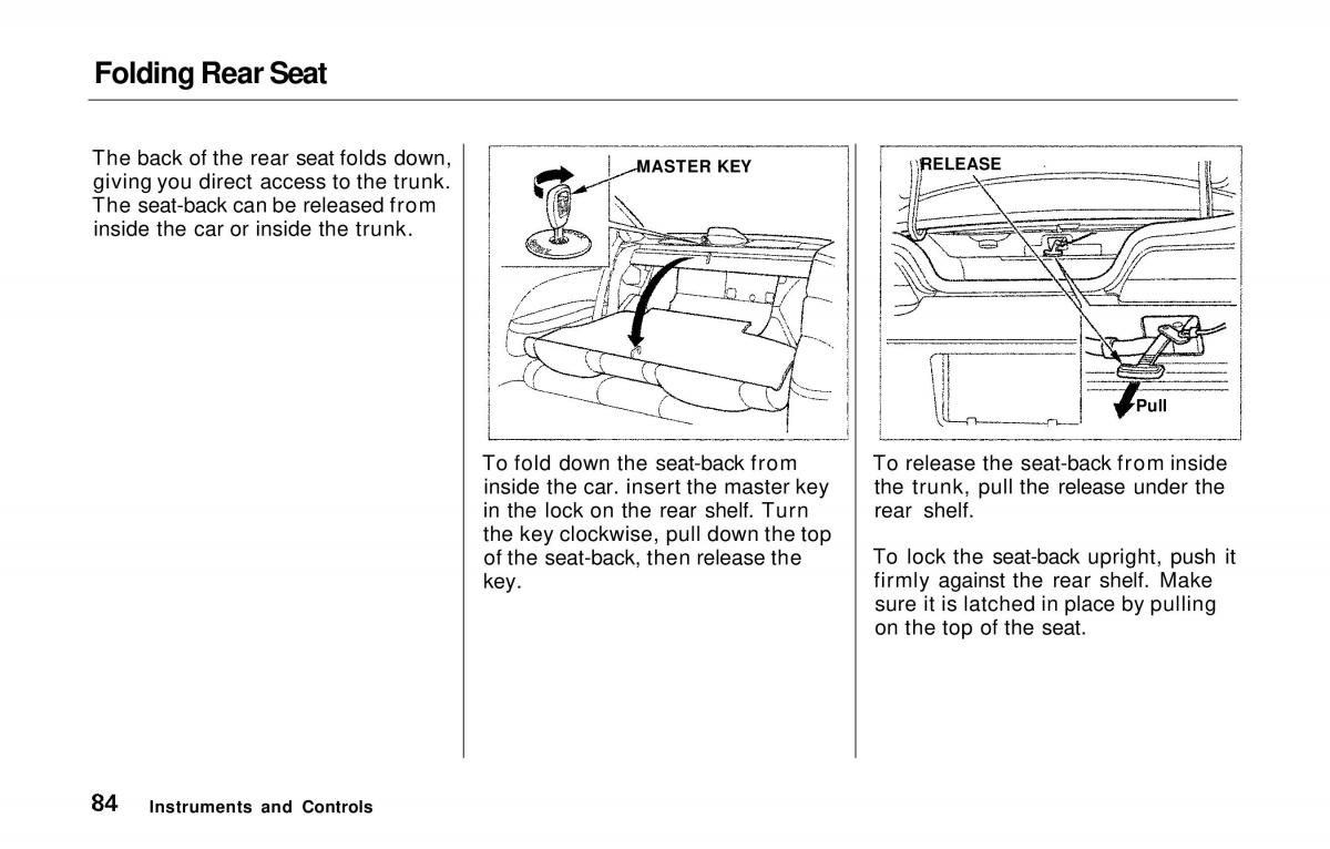 Honda Prelude V 5 owners manual / page 85