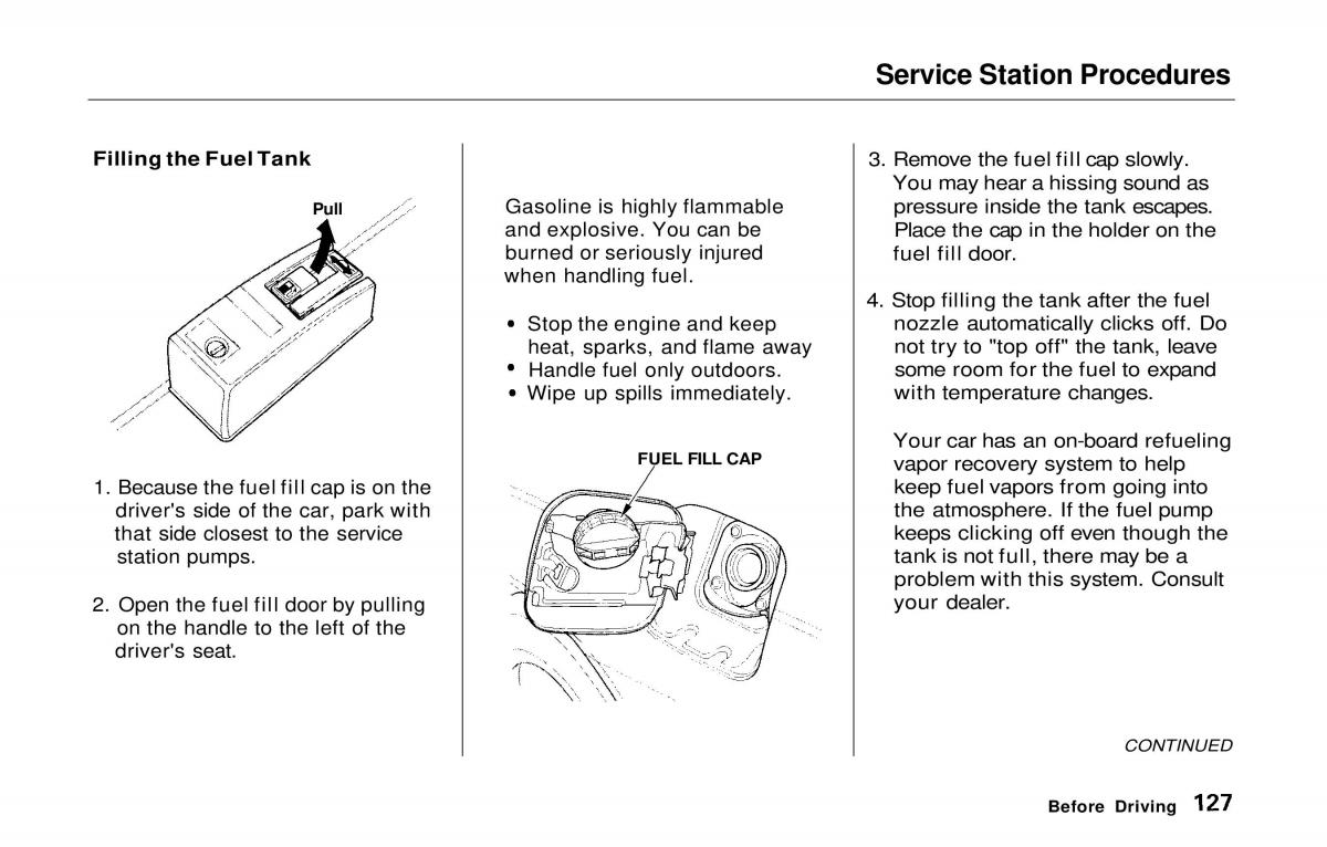 Honda Prelude V 5 owners manual / page 126