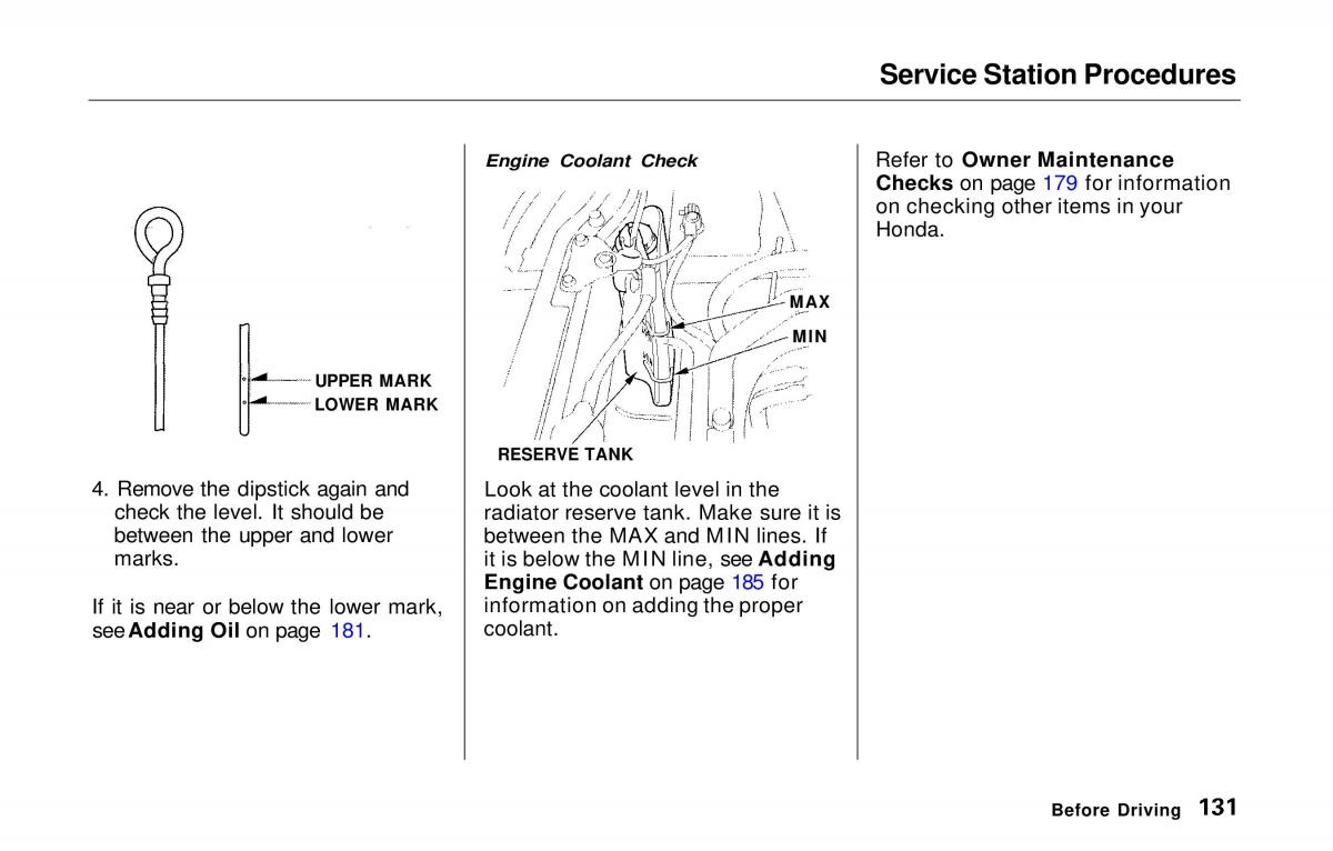 Honda Prelude V 5 owners manual / page 130