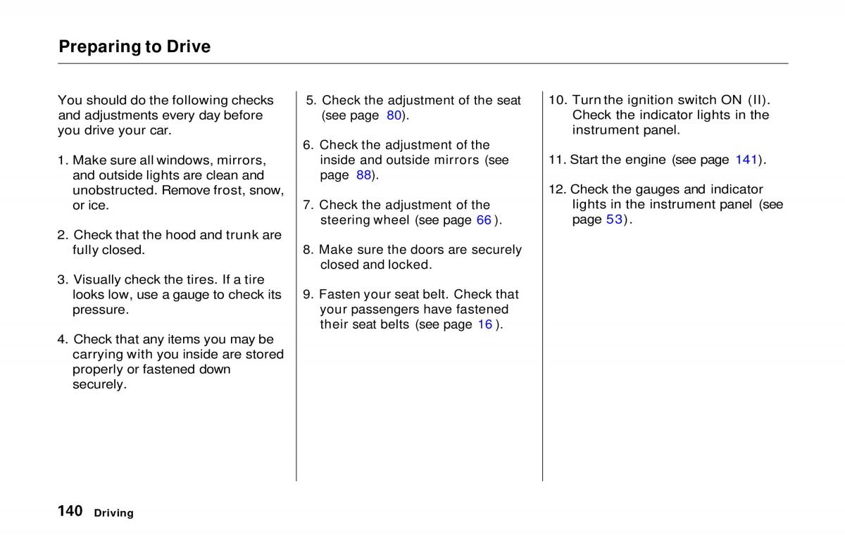 Honda Prelude V 5 owners manual / page 138
