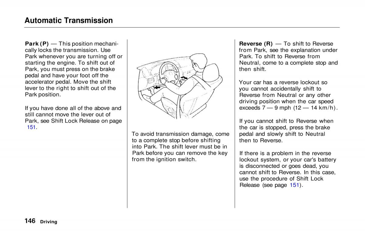 Honda Prelude V 5 owners manual / page 144
