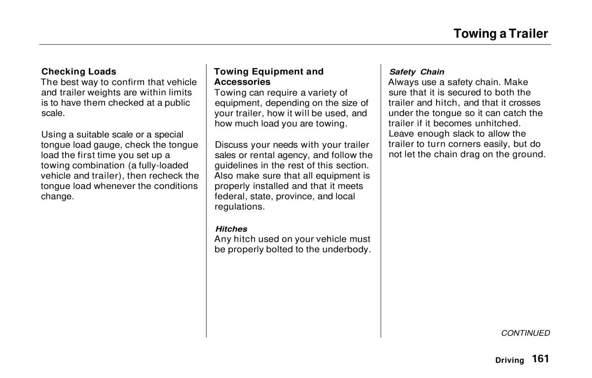 Honda Prelude V 5 owners manual / page 159